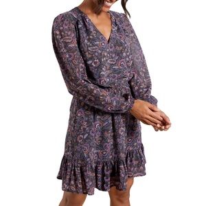 Evereve Paisley Mini Dress XL – Moody Floral Boho Fall Style NWOT